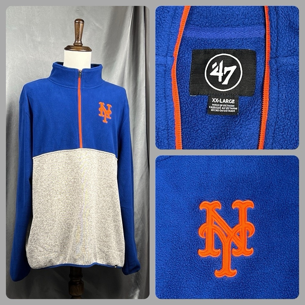 New York Mets '47 Brand Big & Tall XXL Velocity Fleece Pullover Hoodie Blue NYM